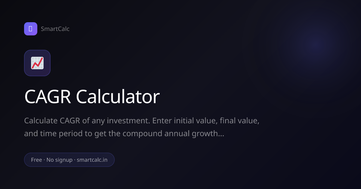 CAGR Calculator - Compound Annual Growth Rate | SmartCalc